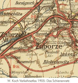 Schienennetz um Zaborze 1905