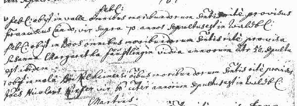 Church register Waldbckelheim in 1733